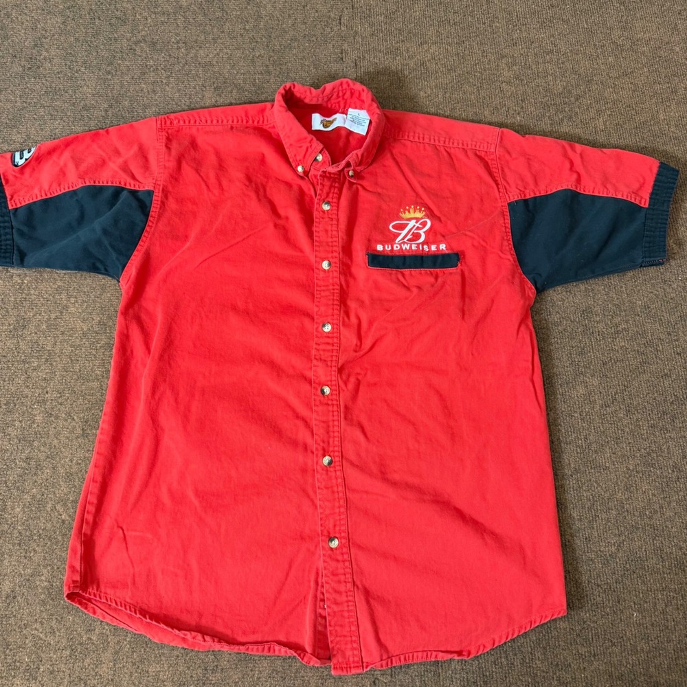 Winners Circle Budweiser Dale Earnhardt Jr 8 Racing Shirt Mens Large Red Cotton